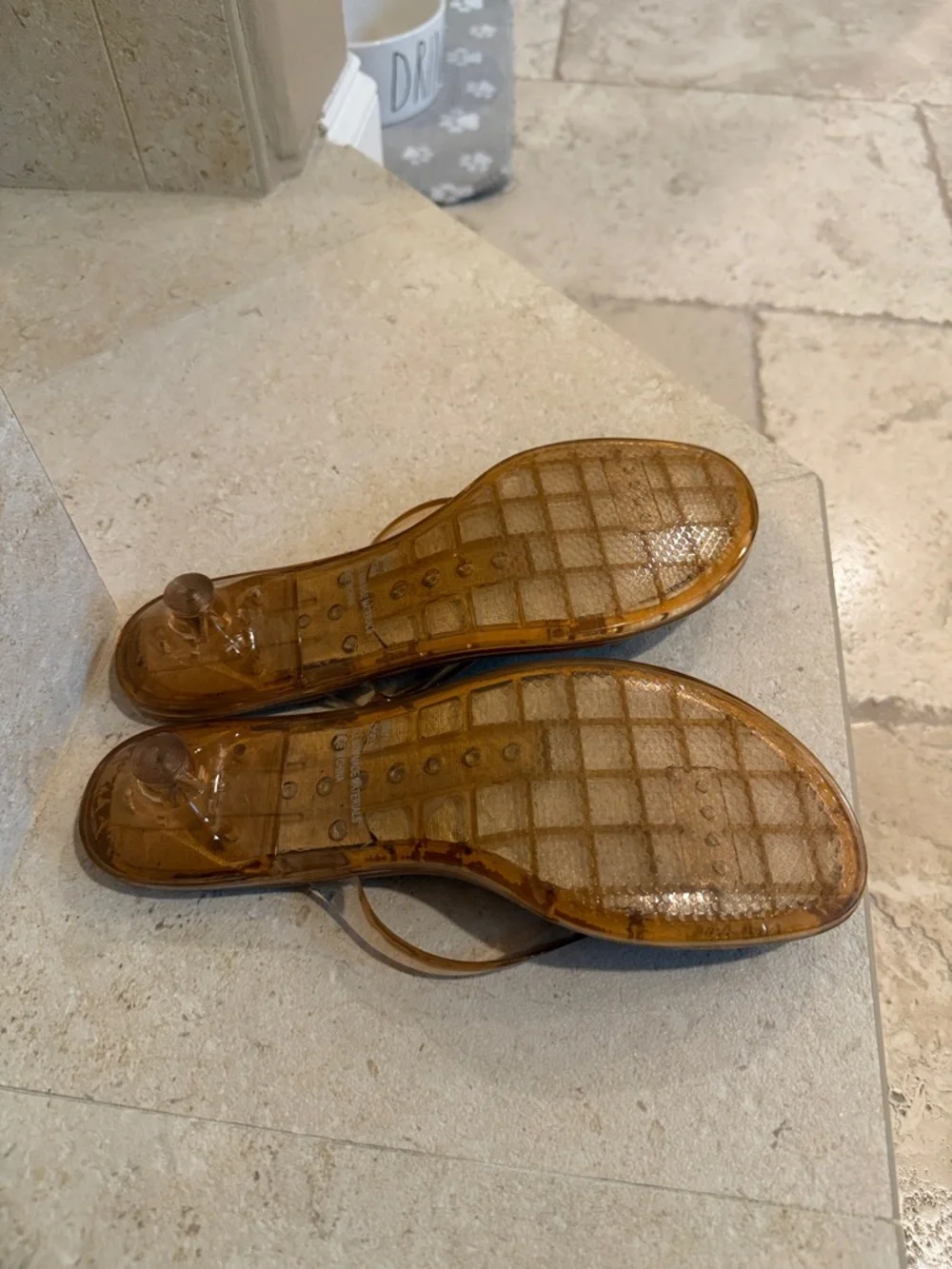 Dolce Vita Brown Sandal with Clear Vinyl Straps - Picture 3 of 4